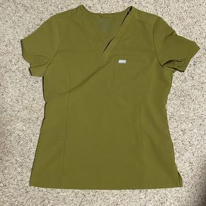 Figs Jogger and scrub top set—- Martini Olive Color